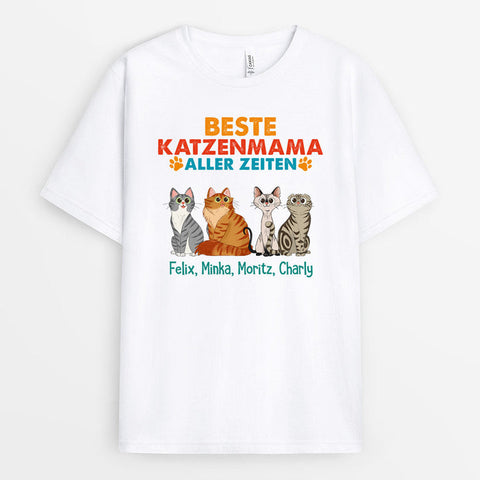 Personalisiertes Bester Katzenpapa Katzenmama T-Shirt Geschenkideen für Katzenliebhaber[product]
