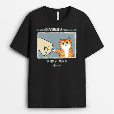 Personalisiertes Bester Katzenvater Aller Zeiten T-Shirt T Shirt zum 18 Geburtstag[product]