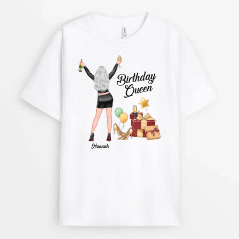 Personalisiertes Birthday Queen T-Shirt Geschenk Mutter[product]