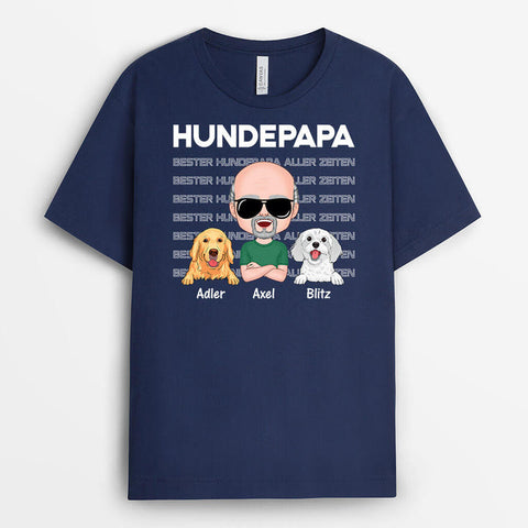 Personalisiertes Cooler Hundepapa T-shirt T Shirt 50 Geburtstag Männer