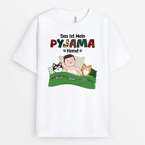 Personalisiertes Das Ist Mein Pyjama Hemd Mit Katze T-Shirt