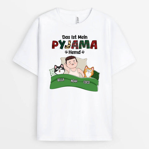 Personalisiertes Das Ist Mein Pyjama Hemd Mit Katze T-shirt T Shirt zum 18 Geburtstag[product]