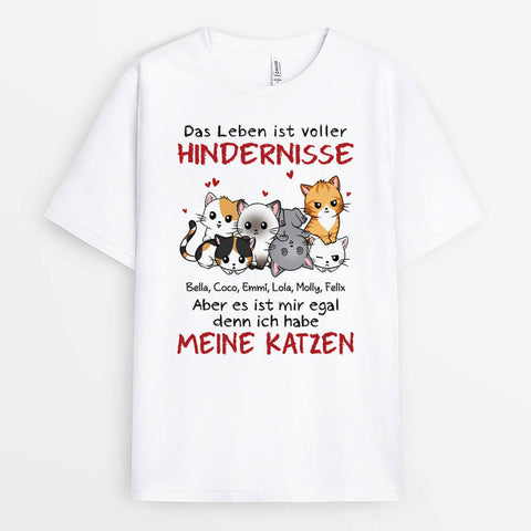 Personalisiertes Das Leben Ist Voller Hindernisse Es Ist Mir Egal Ich Habe Meine Katze T-Shirt Hochzeitsgeschenk Katzenliebhaber[product]