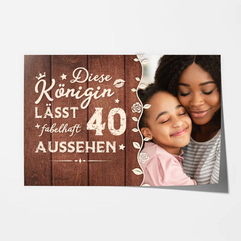 Personalisiertes Diese Königin Lässt 40 Fabelhaft Aussehen Poster Geschenk Freundin 40[product]