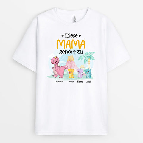 Personalisiertes Diese Mama Oma Gehört Zu Saurier T-Shirt Geschenk 50 Geburtstag Mama[product]