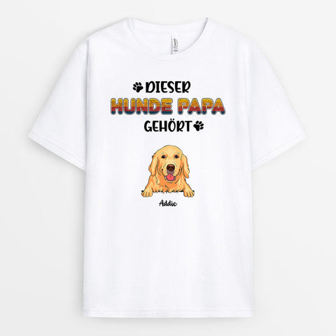 Personalisiertes Dieser Hunde Papa Gehört T-Shirt Hundepapa Geschenk[product]