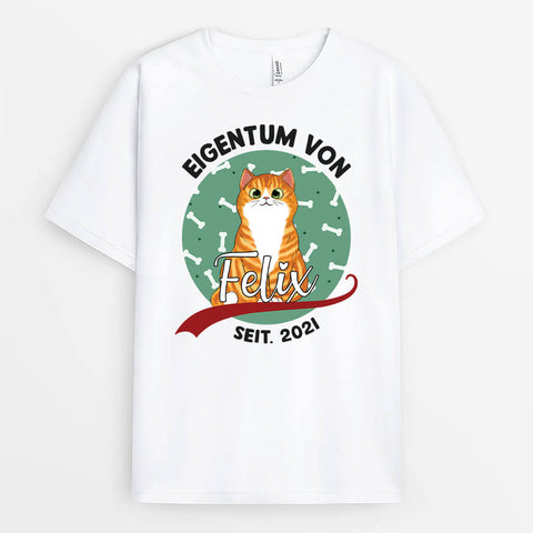 Personalisiertes Eigentum Der Katzen T-shirt Geschenke für Katzenliebhaber zum Geburtstag[product]
