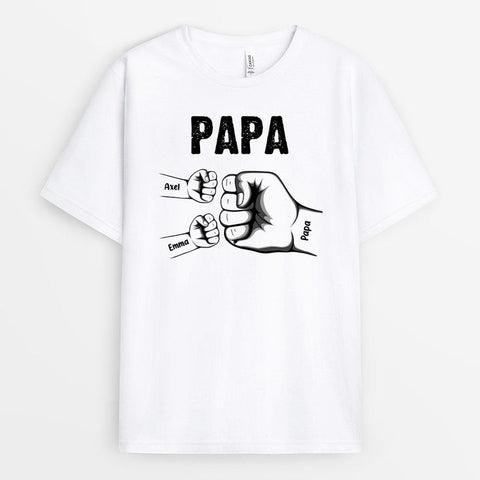 Personalisiertes Fauststoß Papa Opa und Kinder T-Shirt geschenk für ehemann der alles hat[product]