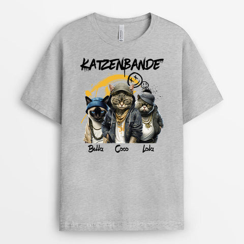 Personalisiertes Hip Hop Katzenbande T-shirt Geschenke zur Einschulung Mädchen[product]