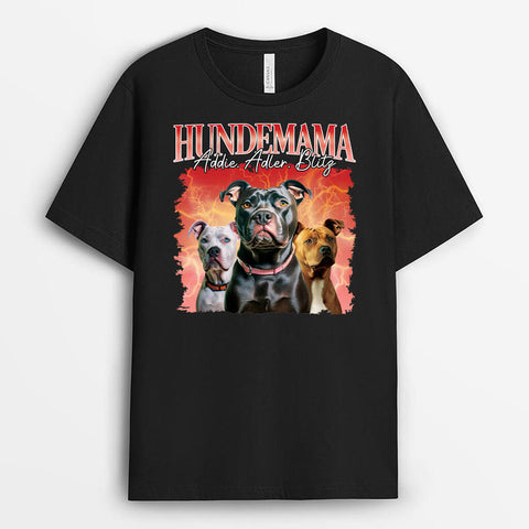 Personalisiertes Hundemama Hundepapa Mit Blitz Und Donner T-shirt T-Shirt zum 18. Geburtstag[product]