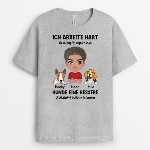 Personalisiertes Ich Arbeite Hart Damit Meine Hunde Eine Bessere Zukunft Haben Können T-Shirt Abschluss T Shirt