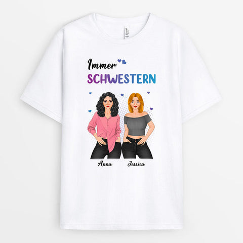 Personalisiertes Immer Schwestern T-Shirt Lustige Sprüche auf T shirts[product]