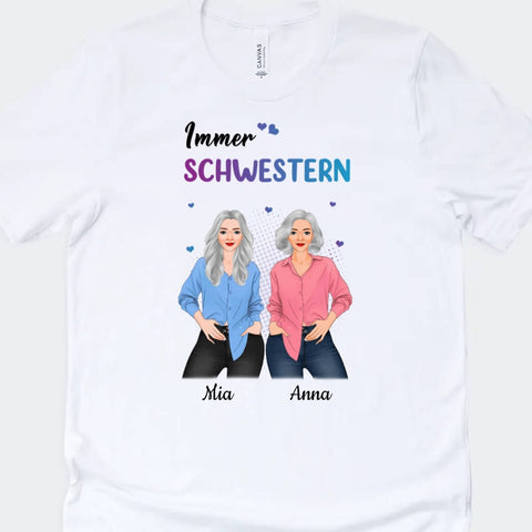 Personalisiertes Immer Schwestern T-Shirt Mama Geschenk[product]