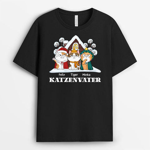 Personalisiertes Katzenmama Katzenpapa Mit Süßen Katzen Zu Weihnachten T-shirt Geschenk Katzenliebhaber[product]