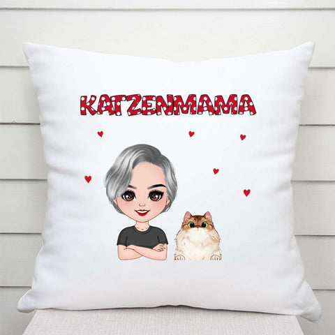 Personalisiertes Katzenmama Kissen Geschenk zum 70 Geburtstag Oma[product]