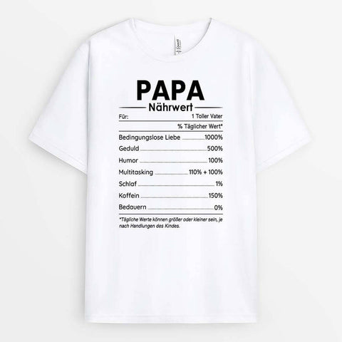 Personalisiertes Mama/Papa Nährwertangaben T-Shirt T Shirt 40. Geburtstag Mann Lustig[product]
