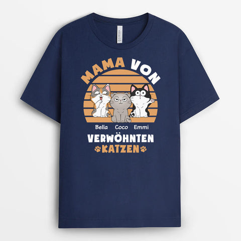 Personalisiertes Mama Von Verwöhnten Katzen T-shirt  Lustiges Geschenk für Katzenliebhaber[product]