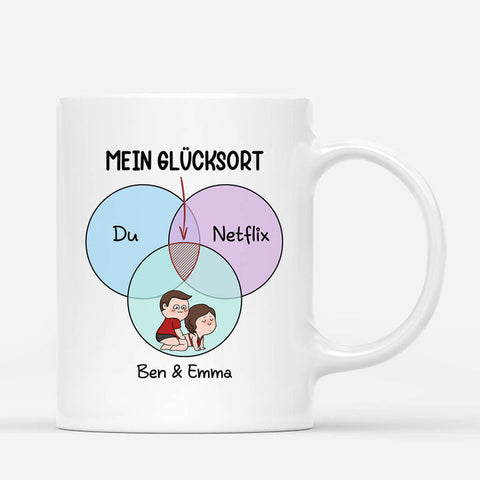 Personalisiertes Mein Glücksort Tasse Lustiges Geschenk für Freundin