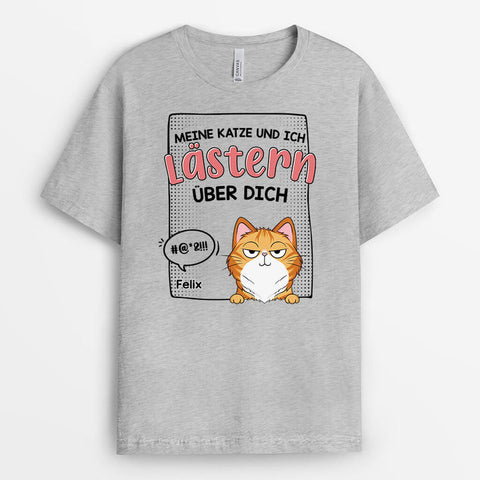 Personalisiertes Meine Katze Und Ich Lästern Über Dich T-shirt Geschenke für Katzenliebhaber zum Geburtstag[product]