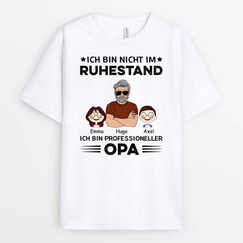 Personalisiertes Nicht Im Ruhestand Aber Professioneller Opa T-shirt Geschenkidee zum Ruhestand[product]