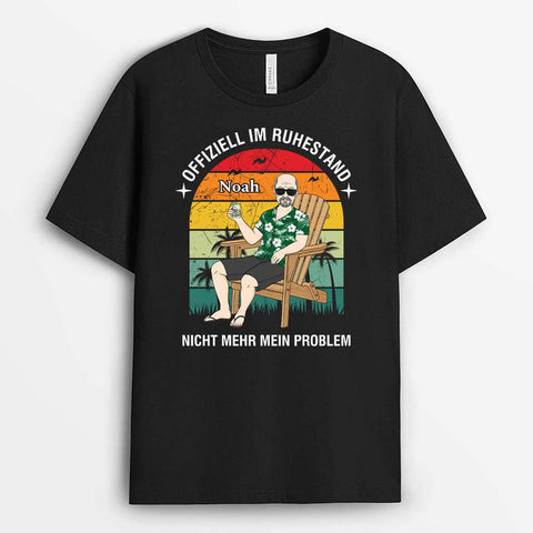 Personalisiertes Offiziell Im Ruhestand T-Shirt t shirt 50 geburtstag mann[product]