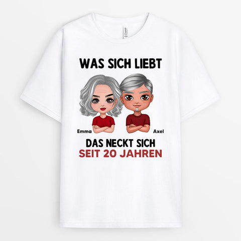 personalisiertes t-shirt mit paar als geschenk