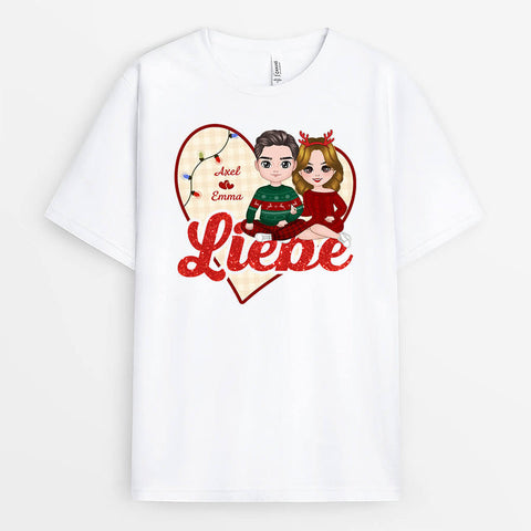 personalisiertes t-shirt liebes paar mit herz als geschenk[product]