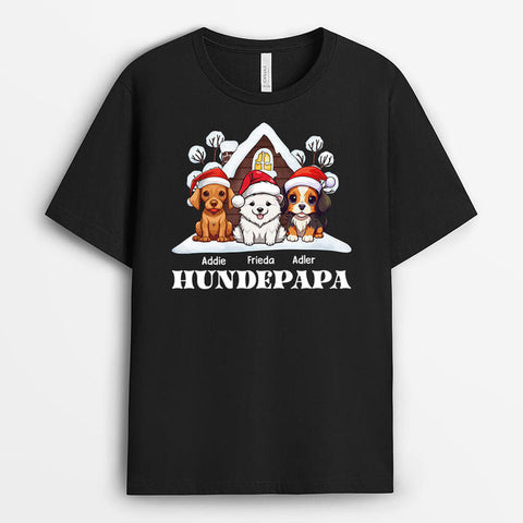 lustige Geschenke für Hundebesitzer personalisiertes t-shirt mit 3 hunden in schwarz[product]