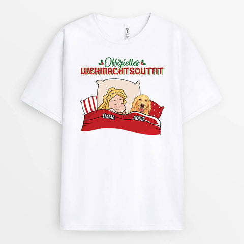 personalisiertes t-shirt frau und tier schlafen als geschenk[product]