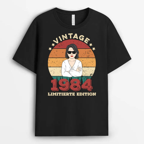 Personalisiertes Vintage Limitierter Edition T-Shirt Geschenk Freundin 40 Geburtstag[product]