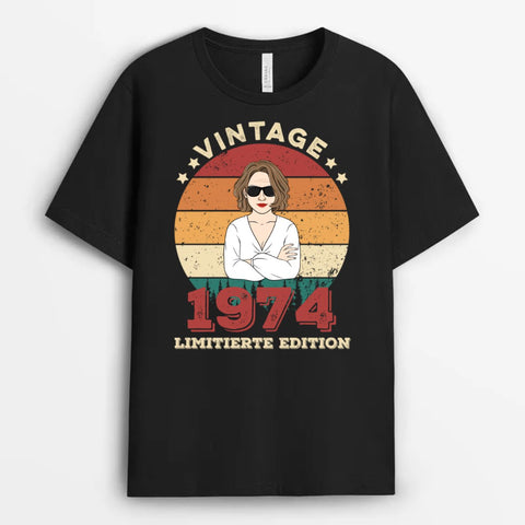 Personalisiertes Vintage Limitierter Edition T-Shirt Persönliches Geschenk zum 50. Geburtstag Freundin