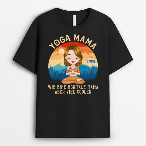 Personalisiertes Yoga Mama T-Shirt Geschenk 50 Geburtstag Mama[product]