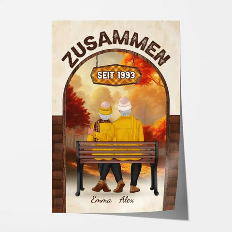 Personalisiertes Zusammen Seit Herbst Poster Geburtstag Mama[product]