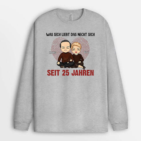 Kreative Geschenkidee Silberhochzeit Freunde Langarmshirt Parchen[product]