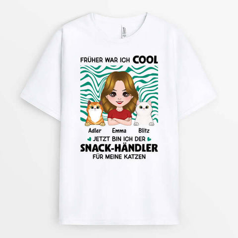 Fließendes T-Shirt Selbst Gestalten Online Personalisiertes Snack Händler Katzen T-Shirt