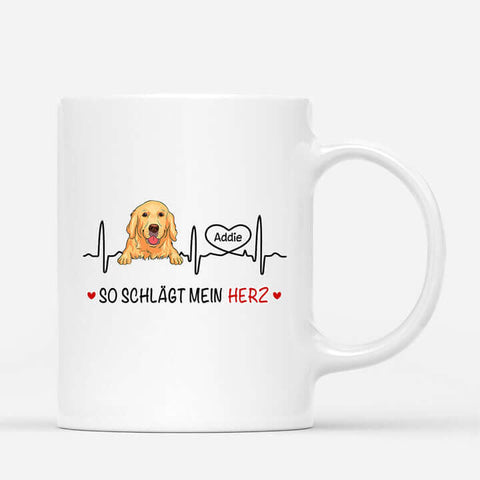 Bezaubernde Kleine Geschenke Für Hundeliebhaber Personalisierte So Schlägt Mein Herz Tasse[product]