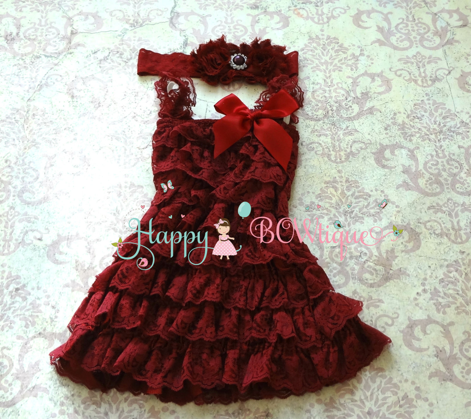 baby girl dress burgundy