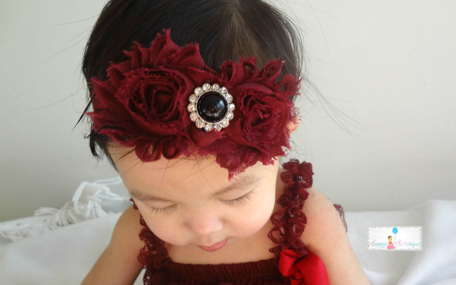 baby burgundy headband