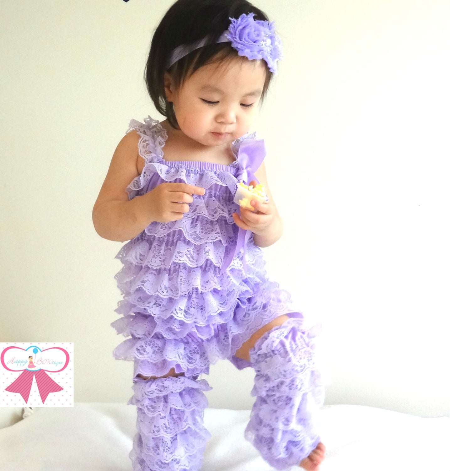 lilac baby romper