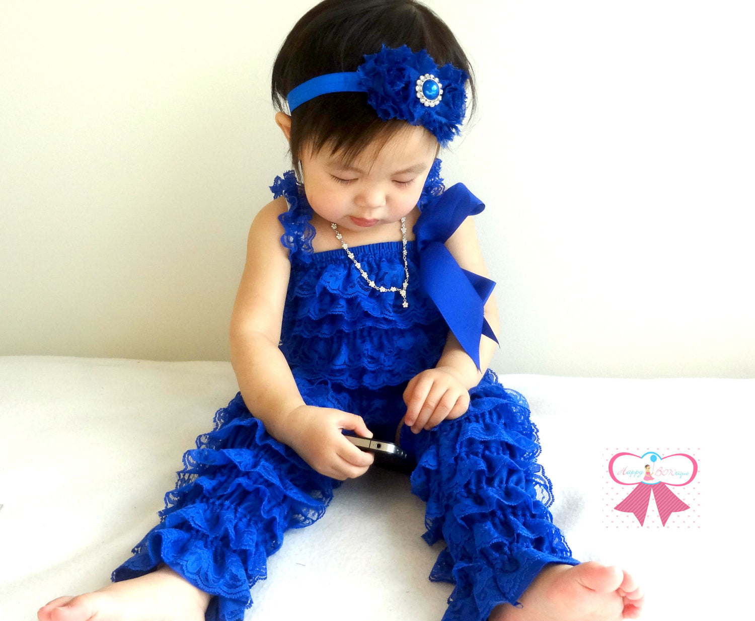 blue romper baby girl