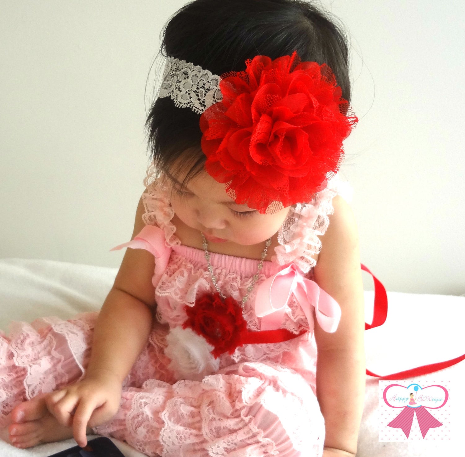 baby girl red headband