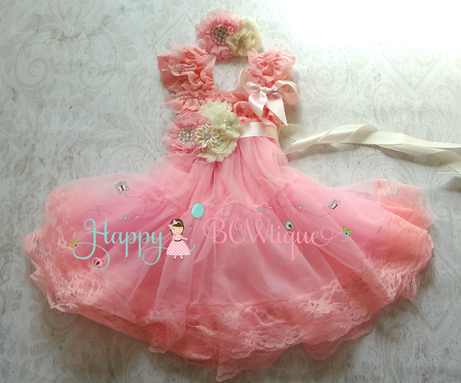 girls pink chiffon dress