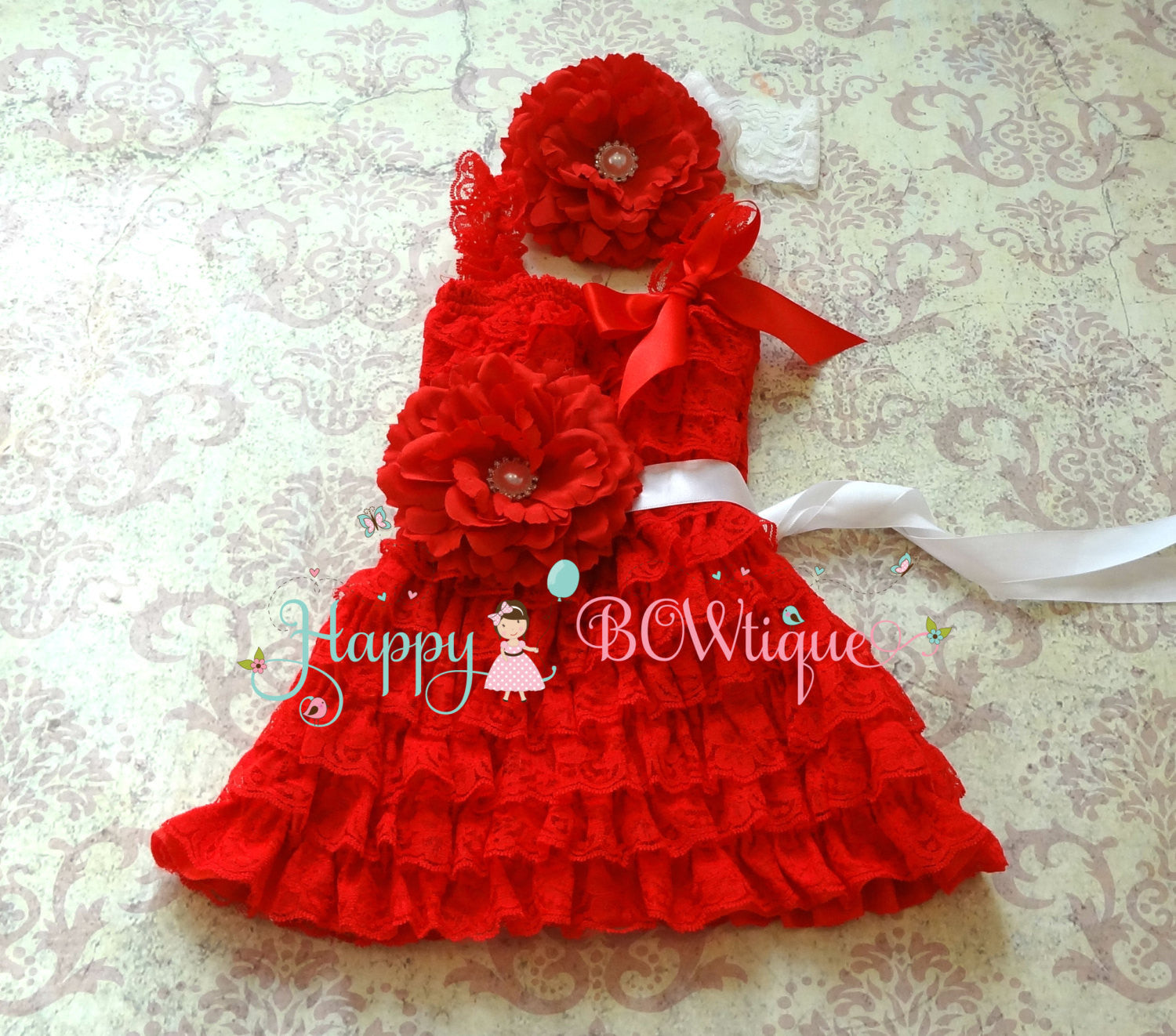 white and red dress for baby girl