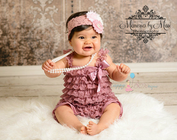 lace ruffle romper baby