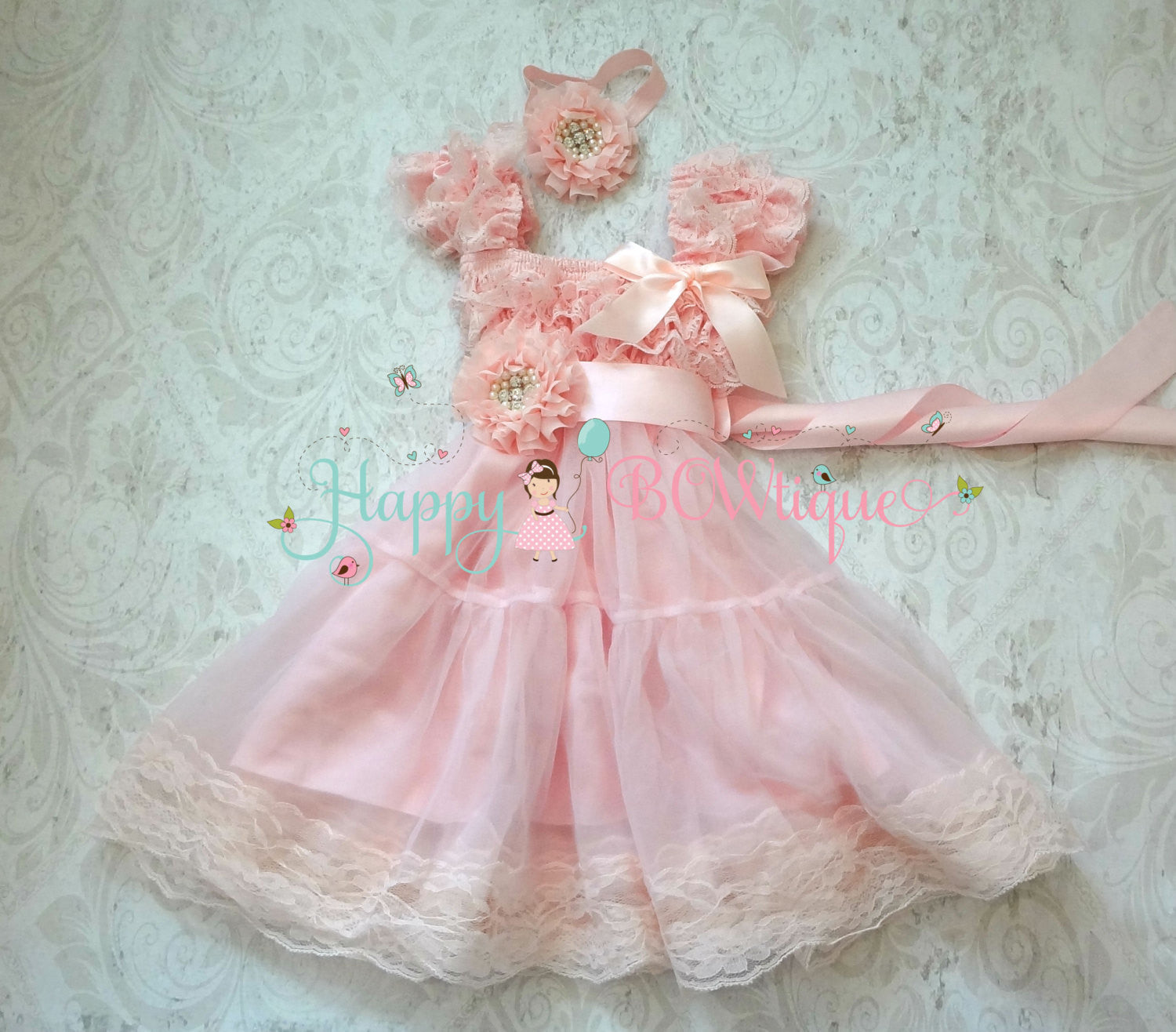 baby girl pink lace dress