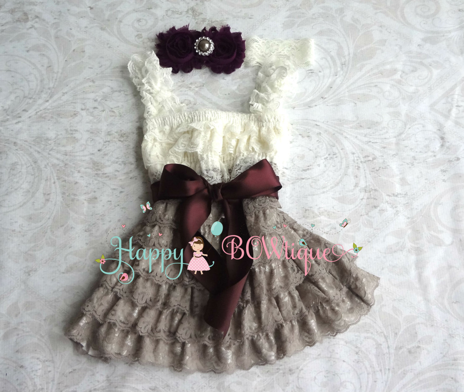 burgundy newborn dress