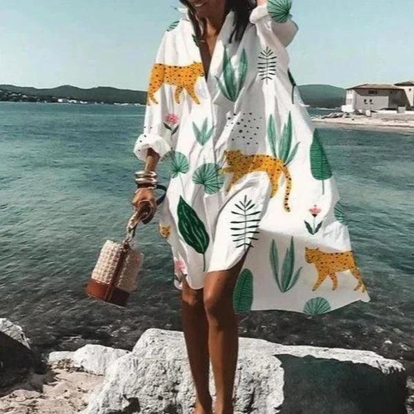 Détail des manches de la robe chemise Mireia