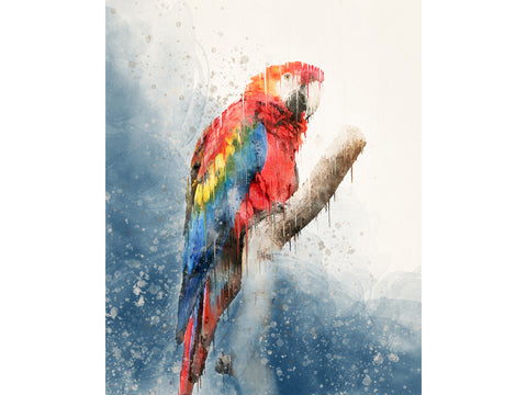 red parrot watercolor