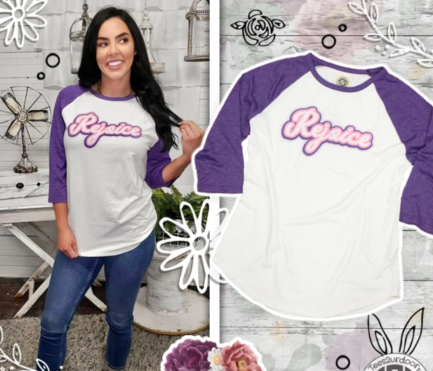 Retro Rejoice Easter Raglan