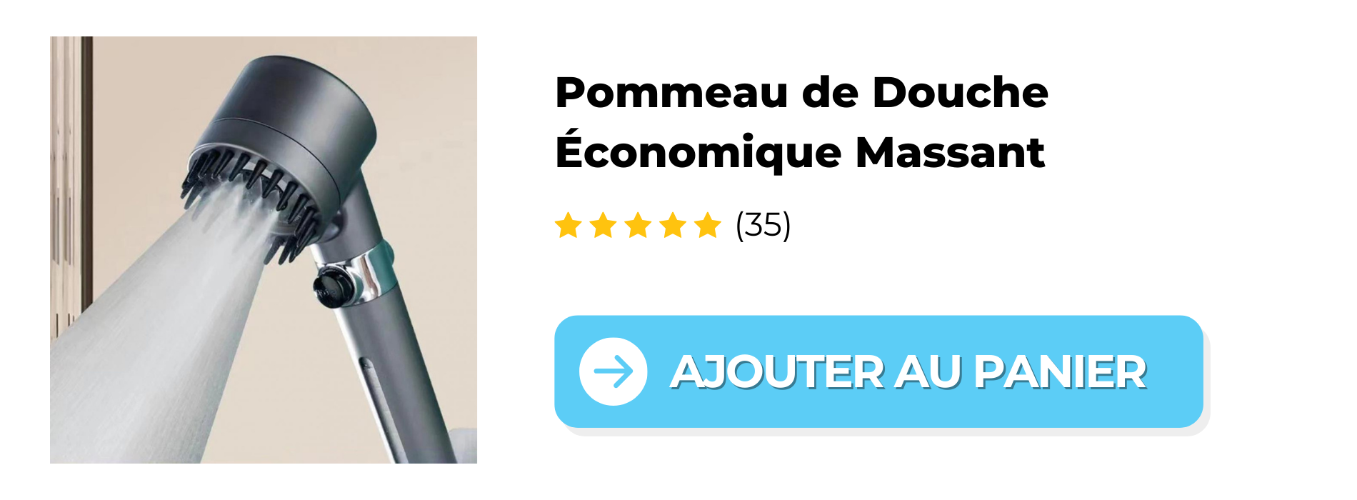 Pommeau de Douche Économique Massant